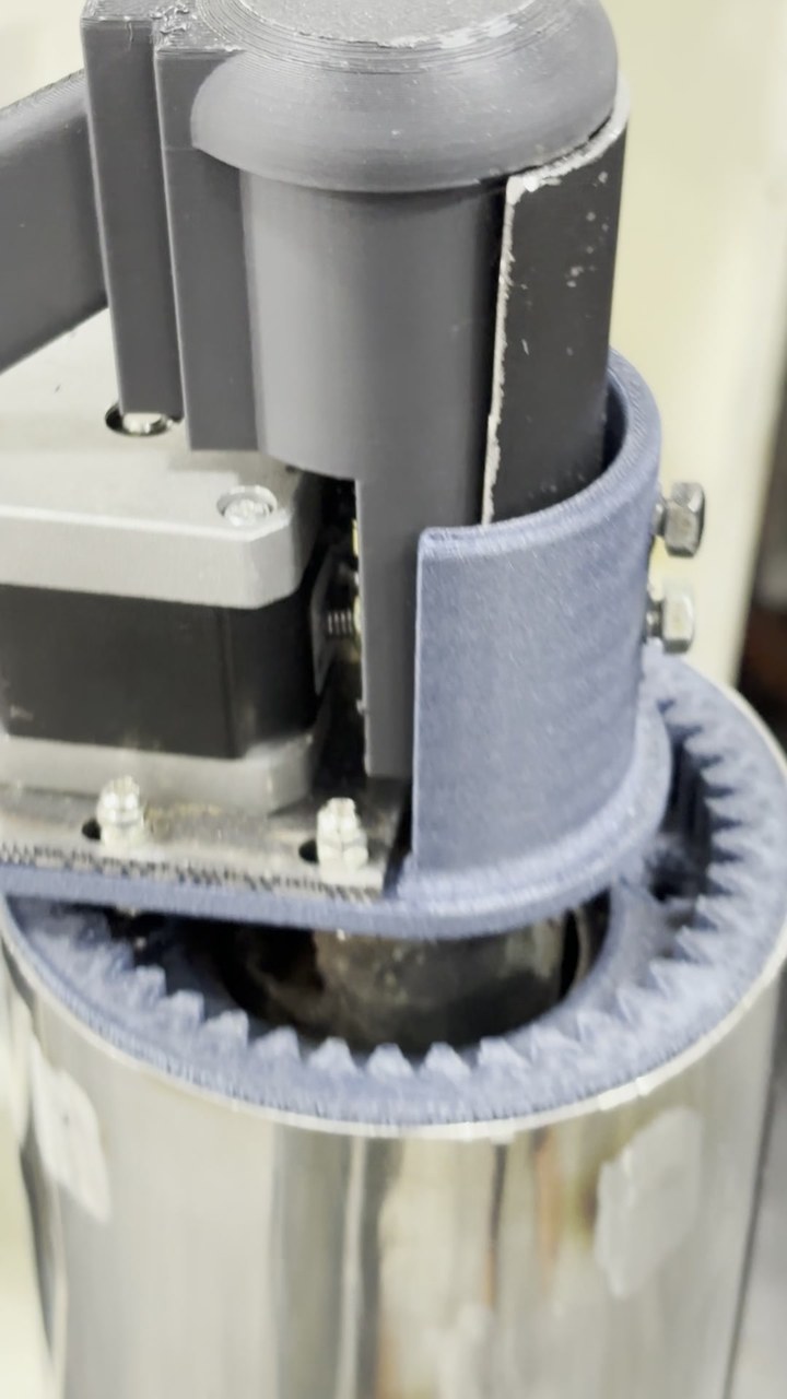 3D printed drive guard and toothed coupling fitted onto a stainless steel pump